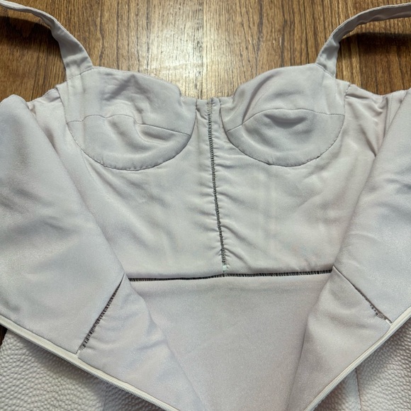 Jonathan Simkhai wool seersucker bustier dress in blush size 4 - Picture 12 of 16